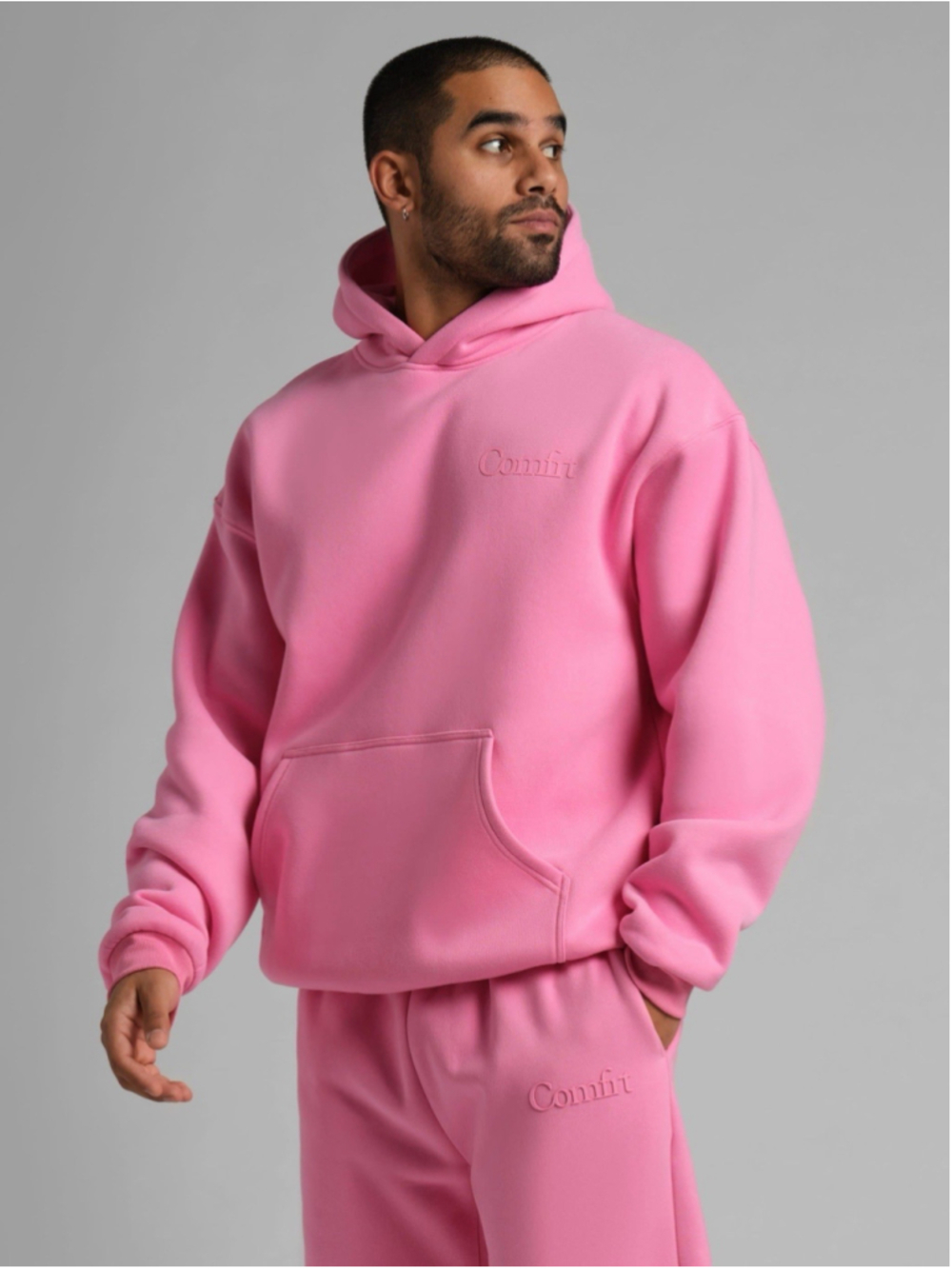 Comfrt Minimalist Hoodie Oversized Comfortable Pink Large - Picture 4 of 8